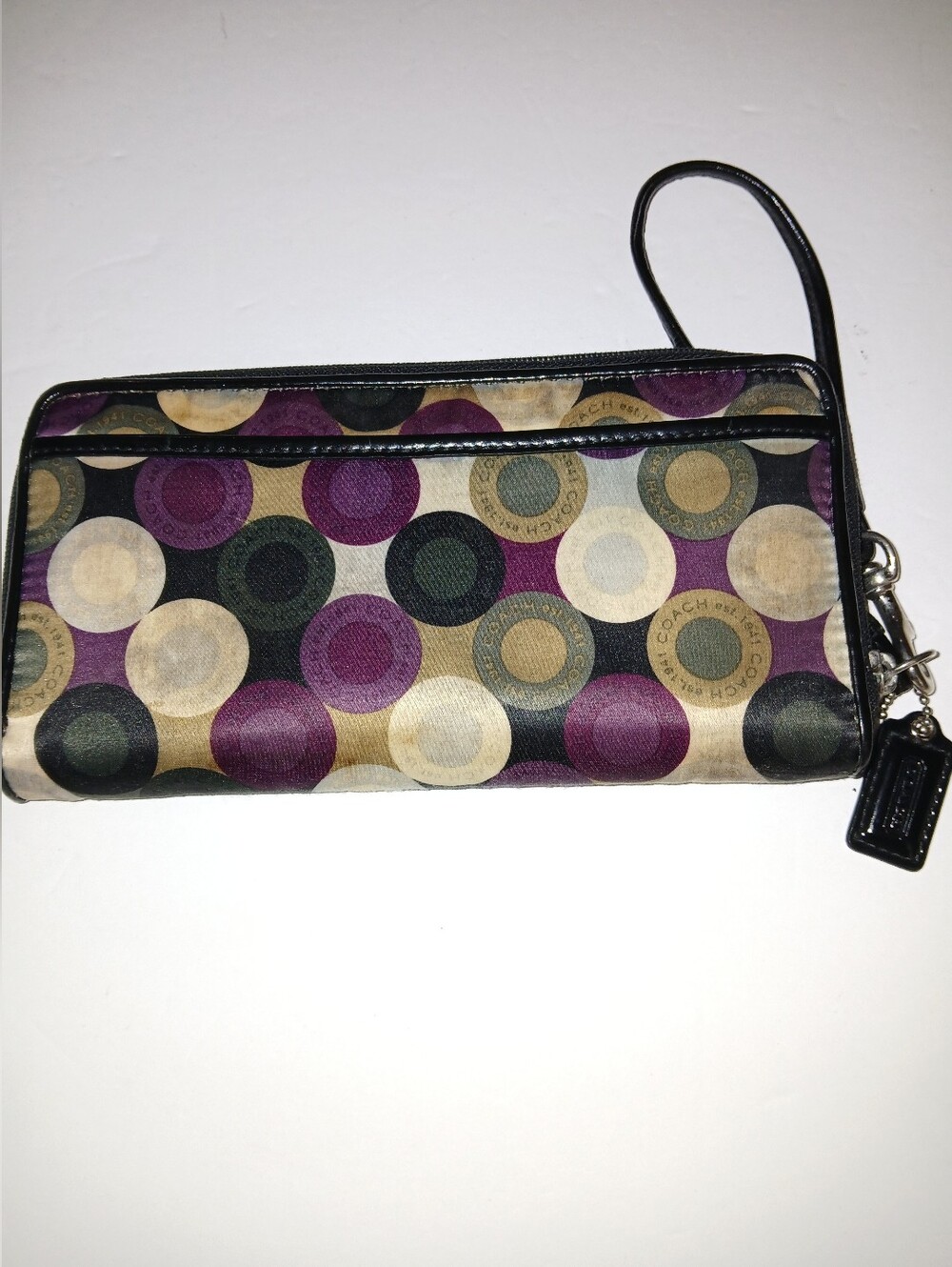 Coach Snaphead Circle Passport Stamp Pattern Wristlet Y2K - Picture 2 of 6